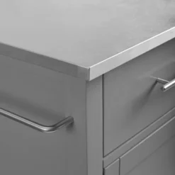 Savannah Stainless Steel Top Compact Kitchen Island Cart Gray - Crosley -Crosley GUEST cf15c4b4 c0fa 4de2 916e 69cc46cd1800