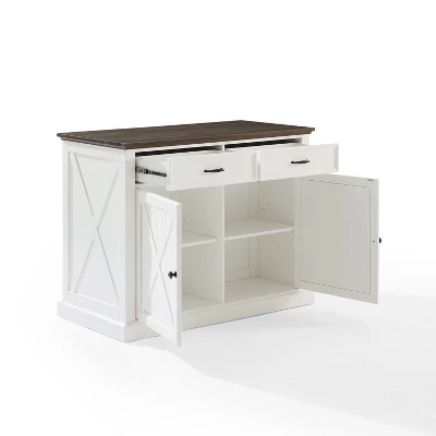 Clifton Kitchen Island Distressed White/Brown - Crosley 7 Clifton Kitchen Island Distressed White/Brown - Crosley - Image 7