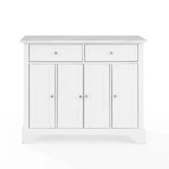 Avery Kitchen Island/Cart Distressed White/White Marble - Crosley -Crosley GUEST d196b911 c050 4100 bbda 1a2885ec6a6d