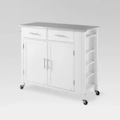 Full Savannah Stainless Steel Top Kitchen Island Cart - Crosley -Crosley GUEST d1b4fca1 3253 4b35 9180 c6444c6fe653