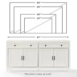 Tara Sideboard Distressed White - Crosley -Crosley GUEST d39721cd 19ed 4808 a54c 4cdca5e41a0f
