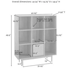 49.5" Liam 9 Cube Record Storage Bookcase With Speaker Walnut - Crosley 10 49.5" Liam 9 Cube Record Storage Bookcase With Speaker Walnut - Crosley -Crosley GUEST d3e556f2 a657 4a98 bbfa 2e9e02c3007f