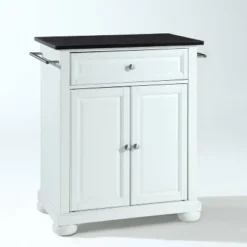 Alexandria Black Granite Top Portable Kitchen Island/Cart - Crosley -Crosley GUEST d7e6f3e9 c113 4db2 8d87 9ce911478fda