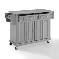 Stainless Steel Top Kitchen Cart/Island Vintage Gray - Crosley -Crosley GUEST da59ca5d 15fe 47a5 824c 5507742d48f0