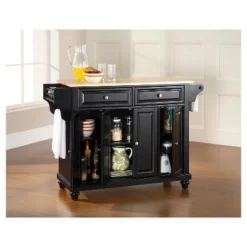 Cambridge Natural Wood Top Kitchen Island Black - Crosley 9 Cambridge Natural Wood Top Kitchen Island Black - Crosley -Crosley GUEST da698bf1 9c73 45a3 81fd dc9a2fc3505d