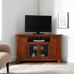 Alexandria Corner TV Stand For TVs Up To 52" Cherry - Crosley -Crosley GUEST da9b2703 39e6 4661 b573 e50d4f2837a6