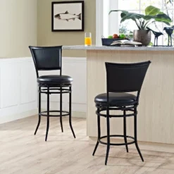 Rachel Swivel Barstool Black With Cushion - Crosley -Crosley GUEST dbdaaf61 507f 440f b0d5 357e18b8c72b