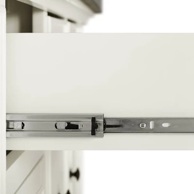 Julia Stainless Steel Top Island With Upholstered Square Stools White/Black - Crosley 7 Julia Stainless Steel Top Island With Upholstered Square Stools White/Black - Crosley - Image 7