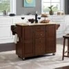 Eleanor Wood Top Kitchen Cart Mahogany/Natural - Crosley
