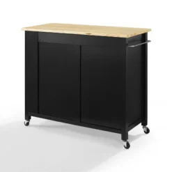 Full Savannah Wood Top Kitchen Island Cart Black/Natural - Crosley -Crosley GUEST de76aa45 2671 448f ae79 8f6cdfac2979