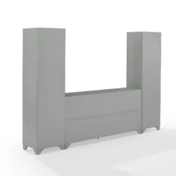 3pc Tara Sideboard And Bookcase Set Distressed Gray - Crosley -Crosley GUEST df0e49c0 87dc 43e6 9506 726ac30aca63