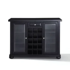 Alexandria Sliding Top Bar Cabinet Black - Crosley -Crosley GUEST e036402c 27aa 44a5 8595 93b3a2cb4184