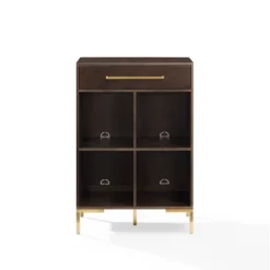 42.25" Juno Record Storage Cube Bookcase Dark Brown - Crosley -Crosley GUEST e0e91718 efd3 48bf 8d10 a26c6416cc65