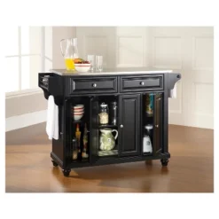 Cambridge Stainless Steel Top Kitchen Island - Black - Crosley -Crosley GUEST e1cd5a1d bd41 4681 b017 697953a80bdf