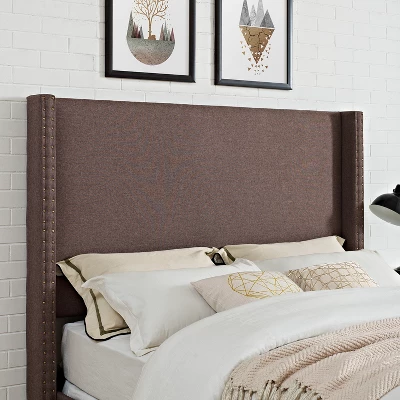 Queen Casey Wingback Upholstered Headboard Bourbon - Crosley 1 Queen Casey Wingback Upholstered Headboard Bourbon - Crosley