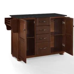 Eleanor Granite Top Kitchen Island Mahogany/Black - Crosley -Crosley GUEST e334e396 04b9 47ae 8d69 3e61f9909719