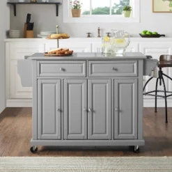 Stainless Steel Top Kitchen Cart/Island Vintage Gray - Crosley -Crosley GUEST e3f31684 269c 4162 bd65 cd9010fbd534