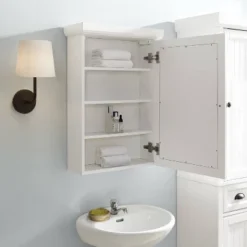 Seaside Tall Linen Cabinet White - Crosley -Crosley GUEST e46fddf9 5793 4c97 b51a 64584fba464b