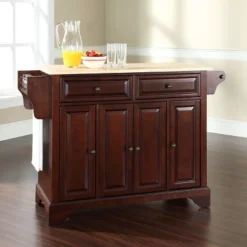 Lafayette Wood Top Full Size Kitchen Island/Cart Mahogany - Crosley