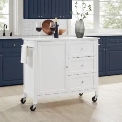Soren Stone Top Kitchen Island/Cart White - Crosley 31 Soren Stone Top Kitchen Island/Cart White - Crosley -Crosley GUEST e86a7d0a ca91 4f53 940f ae514cc39513