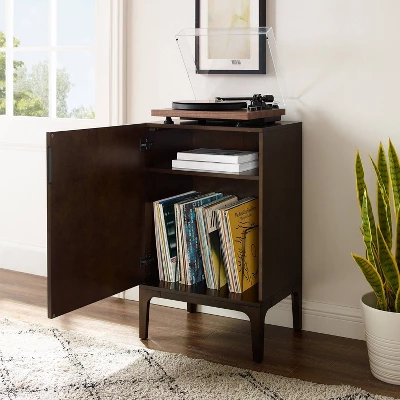 Asher Record Storage Stand Dark Brown - Crosley 3 Asher Record Storage Stand Dark Brown - Crosley - Image 3