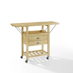 Bristol Double Drop Leaf Kitchen Cart Natural - Crosley -Crosley GUEST eb5437a0 66d2 4064 8d12 38b9ef8436cc