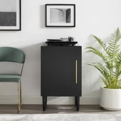 Everett Record Player Stand Matte Black - Crosley -Crosley GUEST ec8632ab ee99 42b5 94f4 ffbbe9ae83f2