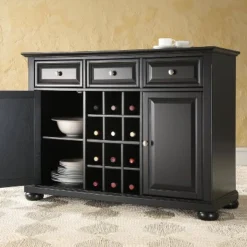 Alexandria Sideboard Cabinet With Wine Storage Black - Crosley -Crosley GUEST f40d0cb7 7d09 4aba b4f4 411da95ee193
