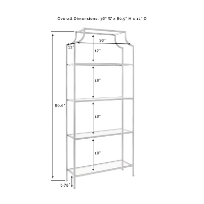 80" Aimee Glass Etagere Oil Rubbed Bronze - Crosley 5 80" Aimee Glass Etagere Oil Rubbed Bronze - Crosley - Image 5