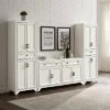 3pc Tara Sideboard And Pantry Set Distressed White - Crosley