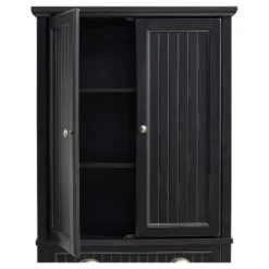 Seaside Kitchen Pantry Distressed Black - Crosley -Crosley GUEST f7125f11 8f04 437b aa34 11abaa91588b