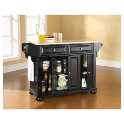Alexandria Natural Wood Top Kitchen Island - Black - Crosley 9 Alexandria Natural Wood Top Kitchen Island - Black - Crosley -Crosley GUEST f7c3adac 9e66 4811 ac57 2d7e13ce9f5a