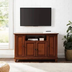 Cambridge Full Size TV Stand For TVs Up To 48" Dark Brown - Crosley -Crosley GUEST f7dd3647 fd5e 4e67 90bc 1bd4cb608fc8