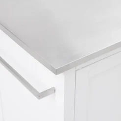 Soren Stainless Steel Top Kitchen Island/Cart Stainless Steel /White - Crosley -Crosley GUEST fa43faa3 92b9 470b 9113 94b4738125d2