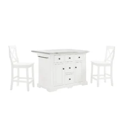 Julia Stainless Steel Top Island With 2 X-Back Stools - Crosley 16 Julia Stainless Steel Top Island With 2 X-Back Stools - Crosley -Crosley GUEST fb19be66 d2e4 4d91 942e 0e91d7824e36