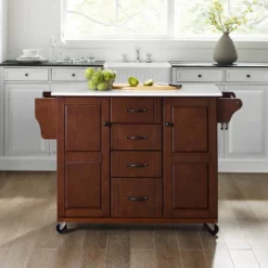 Eleanor Granite Top Kitchen Cart Mahogany - Crosley -Crosley GUEST fc81193e f1eb 4b00 8579 70fcad747a9c