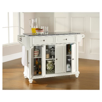 Cambridge Solid Granite Top Kitchen Island - White - Crosley 4 Cambridge Solid Granite Top Kitchen Island - White - Crosley - Image 4