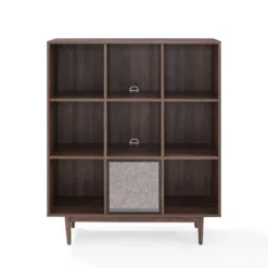 49.5" Liam 9 Cube Record Storage Bookcase With Speaker Walnut - Crosley 8 49.5" Liam 9 Cube Record Storage Bookcase With Speaker Walnut - Crosley -Crosley GUEST fdea39b8 acde 4f7a 889d 1f157ce630b5