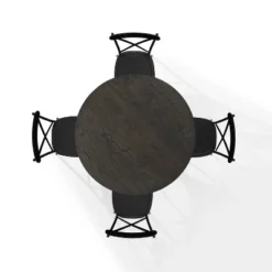 5pc Hayden Round Dining Set With Camille Chairs Matte Black/Slate - Crosley -Crosley GUEST ff1aa73f 130d 49ef bb2e e2203dd42761