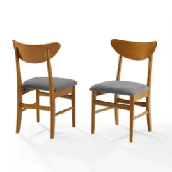 Set Of 2 Landon Wood Dining Chairs With Upholstered Seat - Crosley -Crosley GUEST ffe29fb6 535e 4691 9275 5b47ce258b49